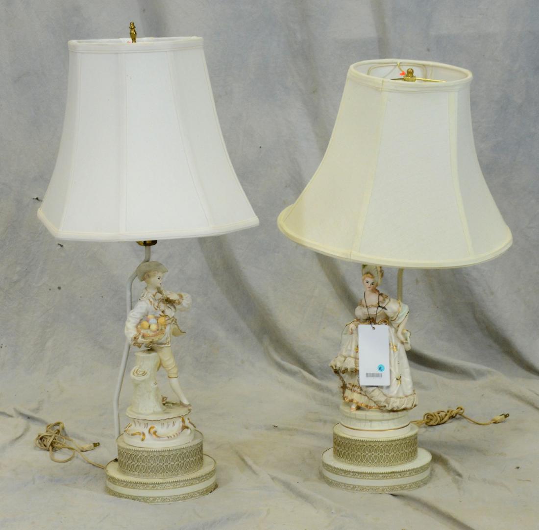 Pr Porcelain Figural Table Lamps (1 of 1)