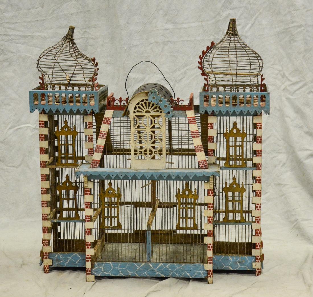 Antique Bavarian Candystripe Bird Cage c1920  Large (1 of 3)