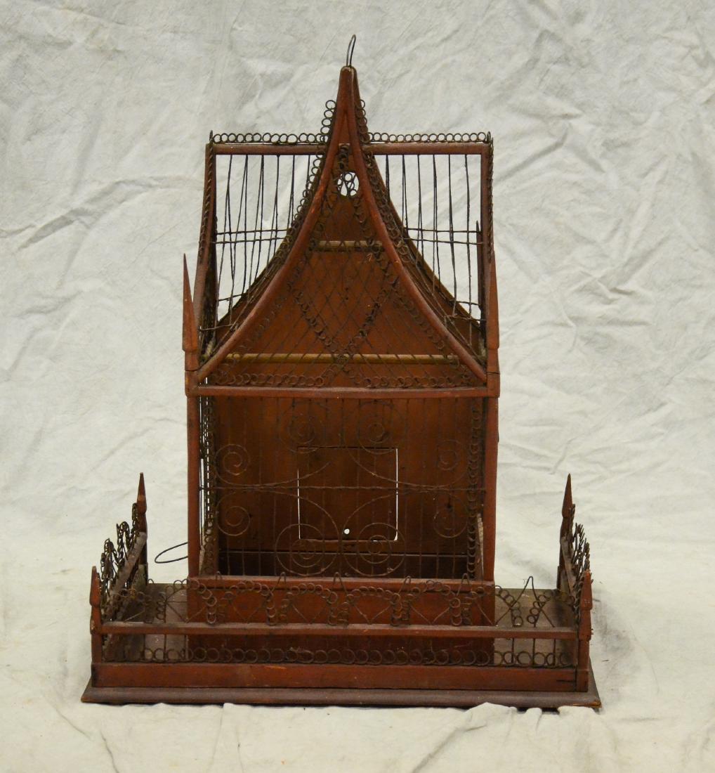 Gothic Victorian Wooden Bird Cage c1870  German Design (1 of 2)