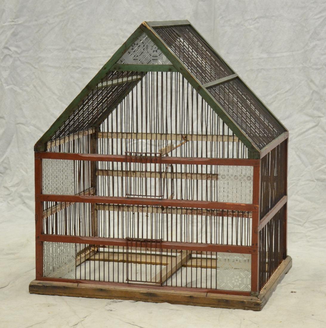Giant Finch Flight Cage c1900  Carved glass decoration (1 of 1)
