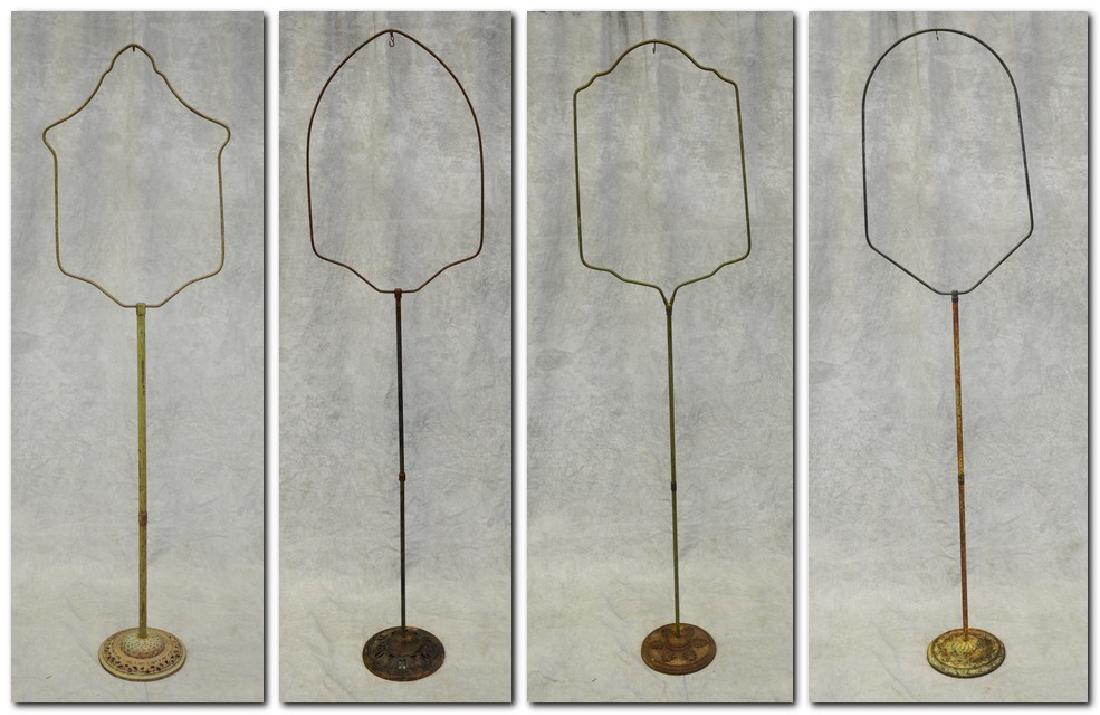 (4) bird cage stands: Early Medallion Shape Bird Cage (1 of 8)