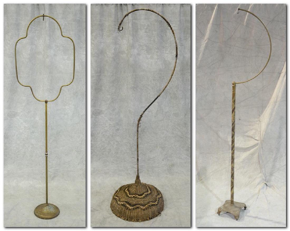 (3) bird cage stands: RARE Antique Brass Lozenge Shape (1 of 7)