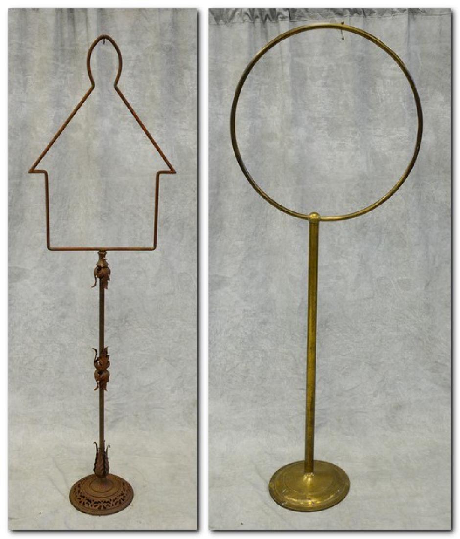 (2) bird cage stands: Massive Brass Antique Hoop Style (1 of 4)