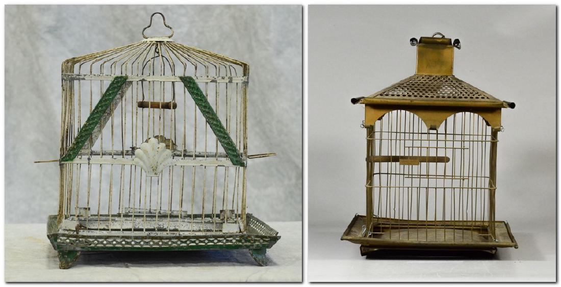 (2) bird cages: Rare O.L. Lindemann Brass Victorian (1 of 3)