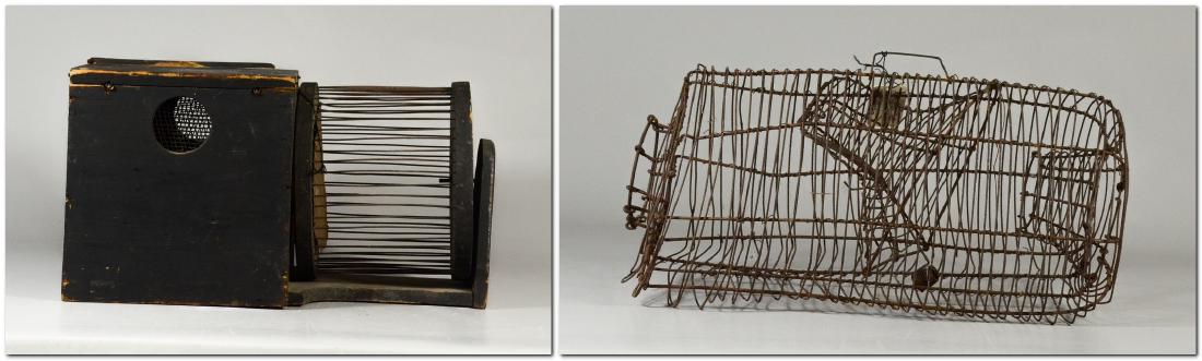 (2) Squirrel Cages, rat trap: RARE 19th Century (1 of 3)
