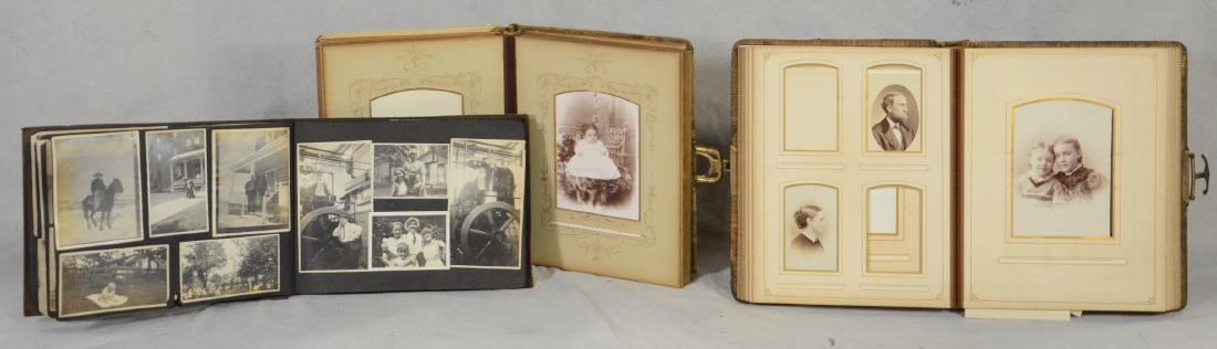 3 Albums: Victorian Leather Bound Photo Album  c1880 (1 of 2)