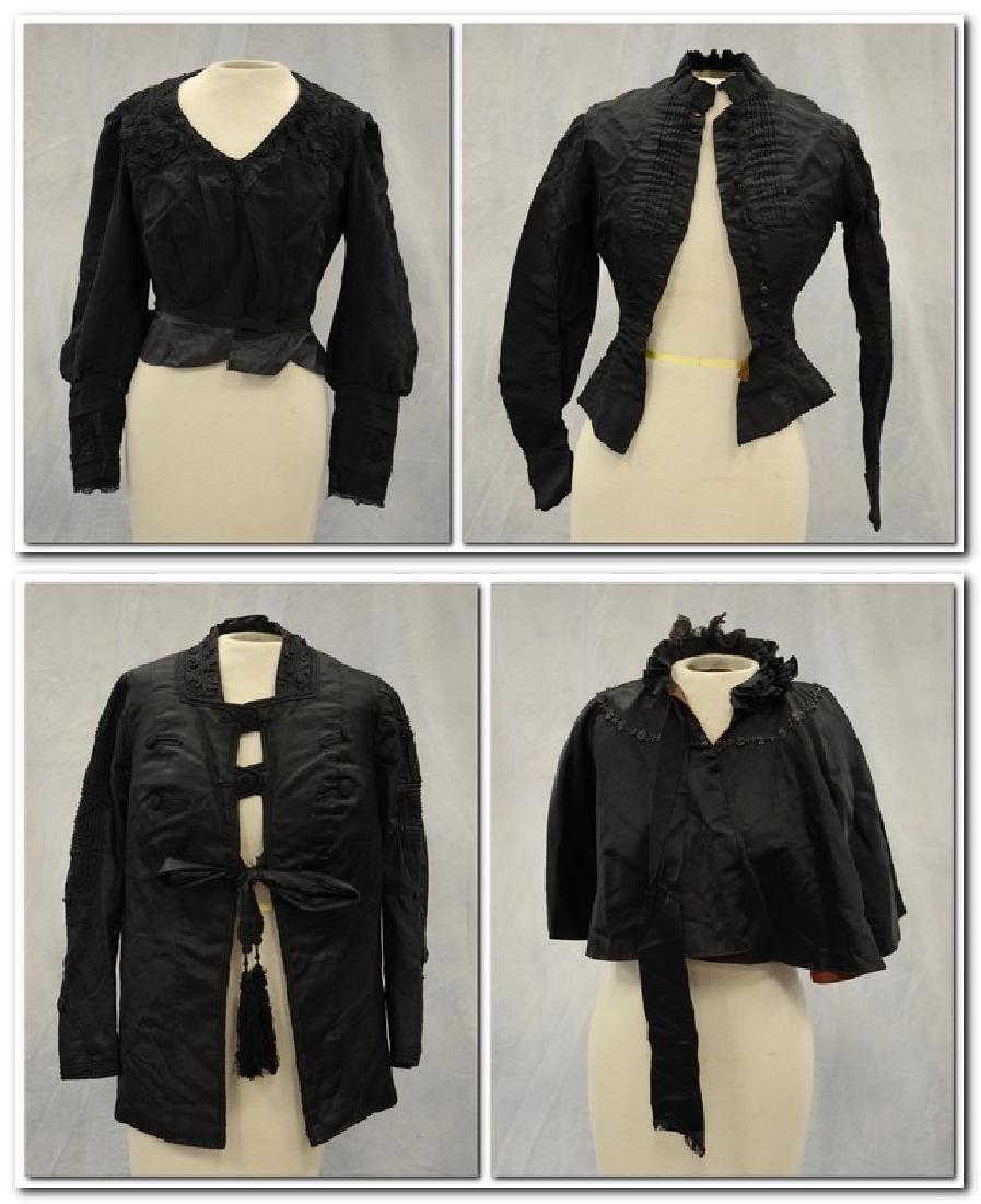 (4) Black Victorian Mourning Clothing items + a bustle: (1 of 11)