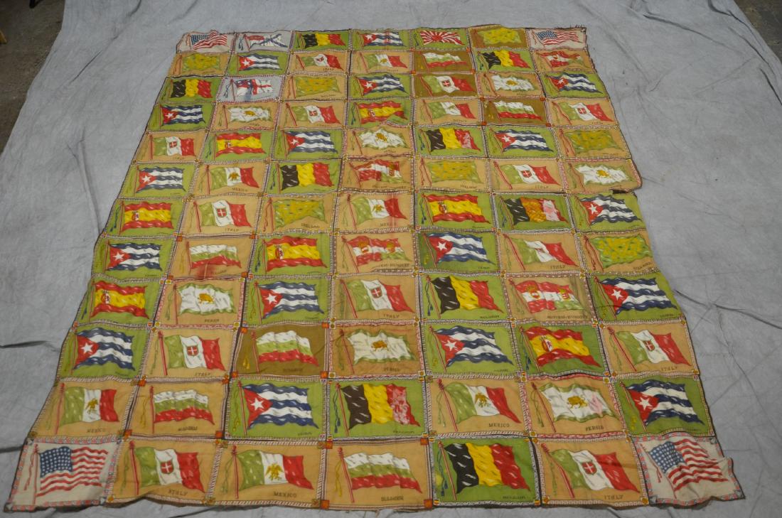 Tobacco Silk Flag Quilt  WWI  48 star American flag (1 of 1)