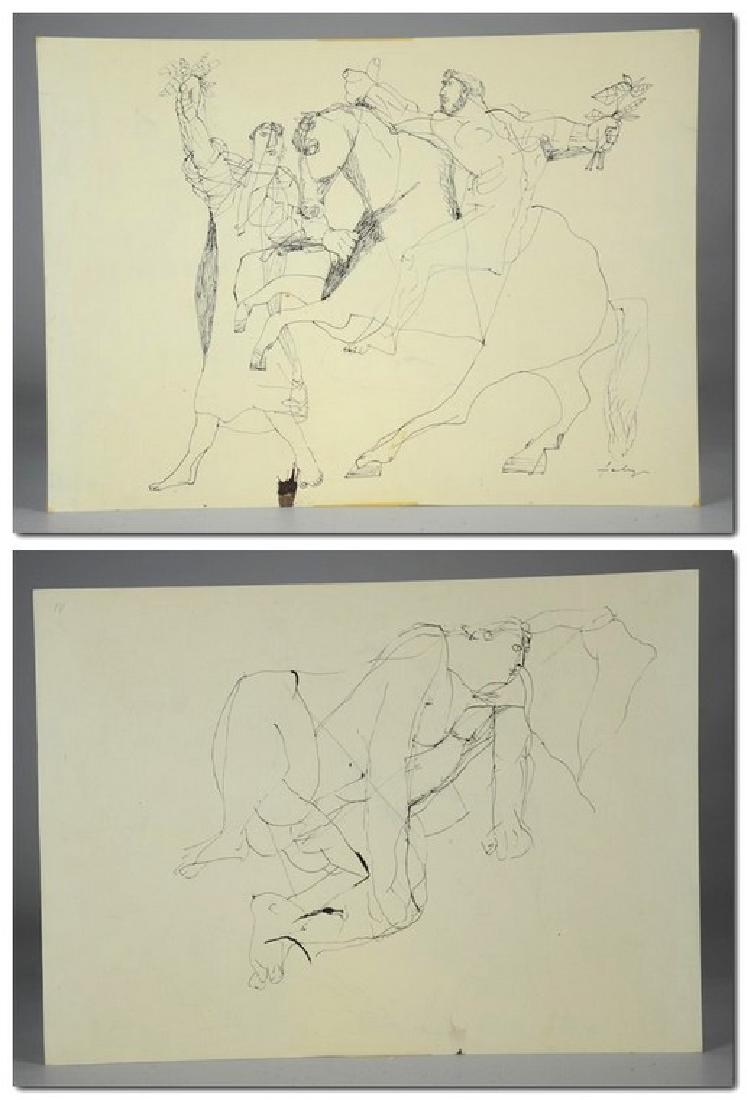 Lajos Szalay (Hungarian, 1909-1995) pen and ink drawing (1 of 4)