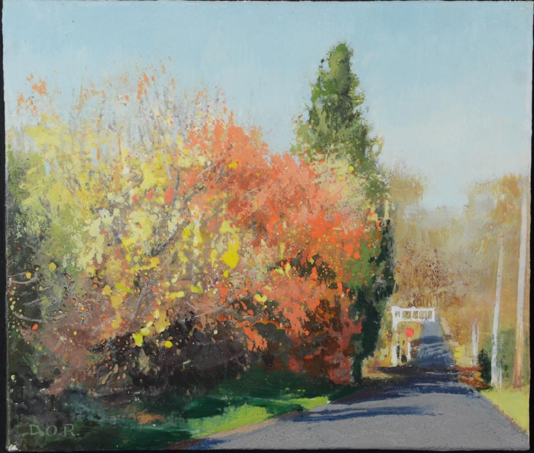 Dale O Roberts, American, b 1959, encaustic on lauan (1 of 4)