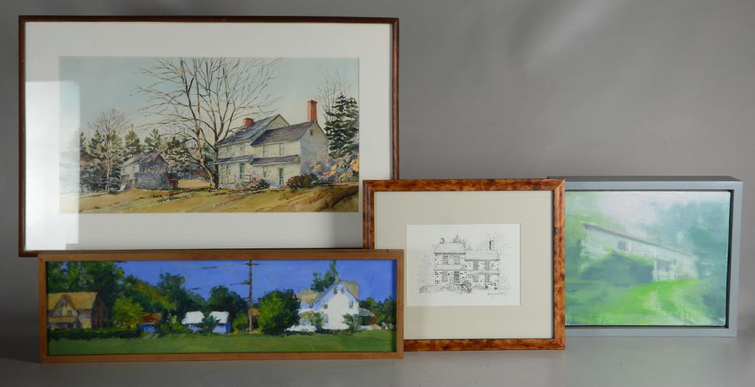 (4) works: Mark Green, American, 20th cent, acrylic on (1 of 10)