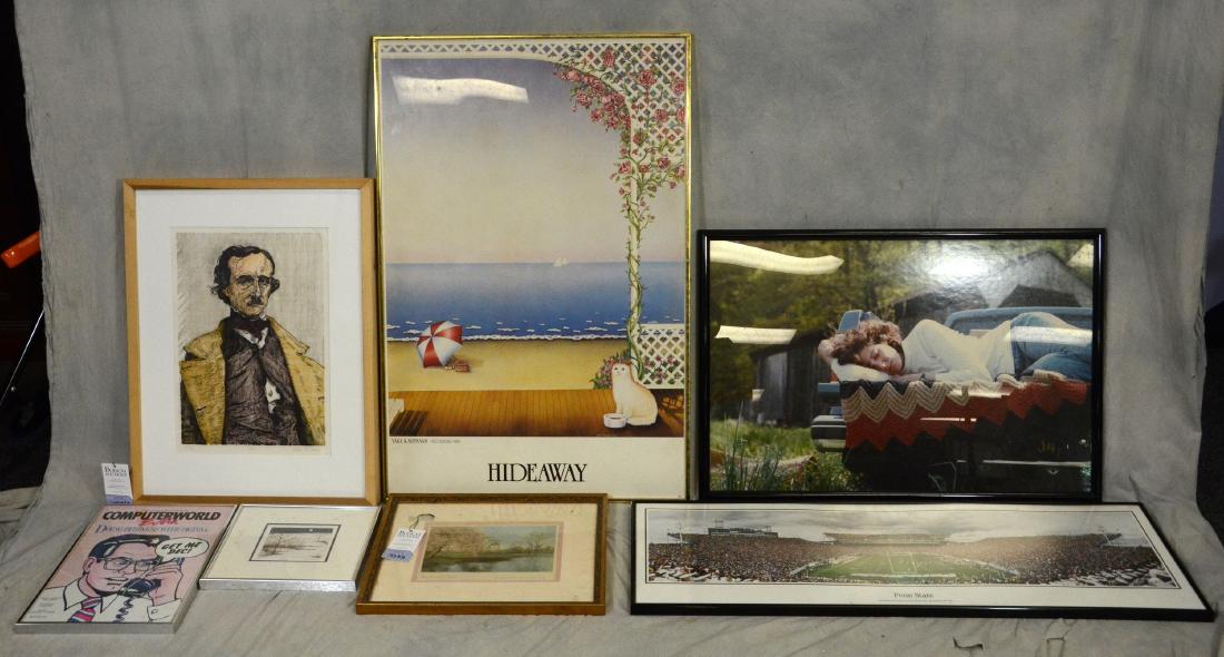 (4) works: Dan Miller, colored lithograph portrait of (1 of 1)