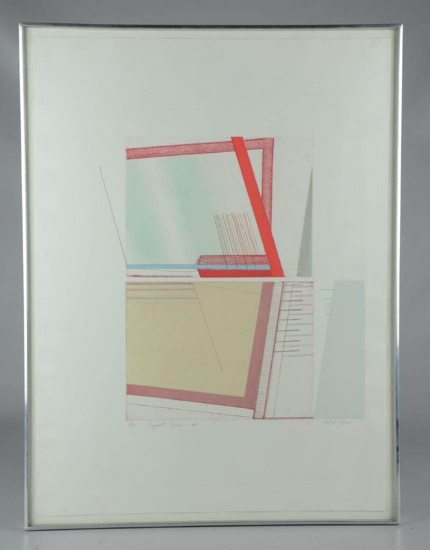 Martha Zelt (American, b. 1938), abstract print "August (1 of 3)