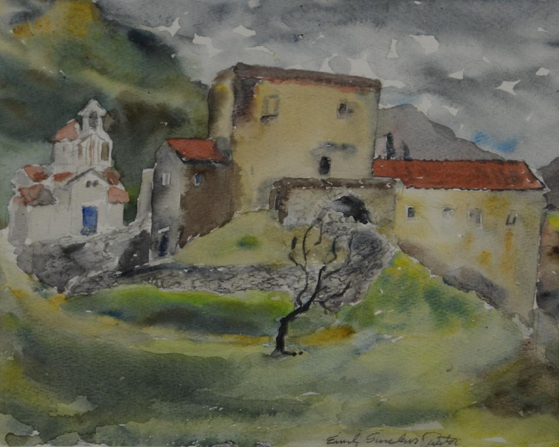 Emily Sinclair Custer (American, 1913-2001), watercolor (1 of 3)