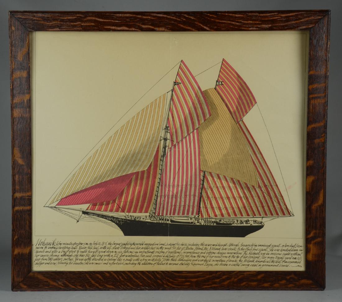 Colored lithograph of the Schooner Mohawk (1 of 1)