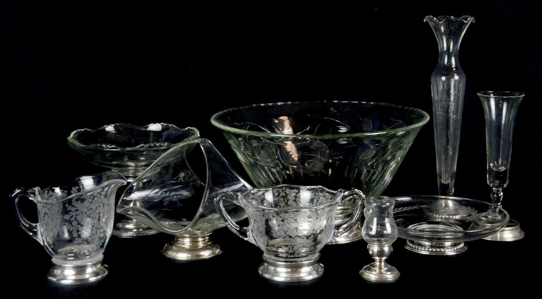 (9) Crystal Items with Sterling Bases (1 of 8)