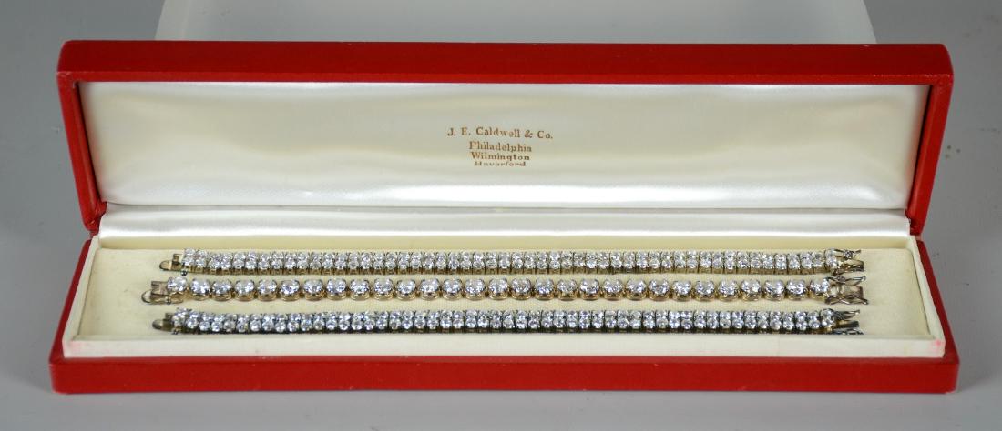 (3) Sterling Silver and Paste Bracelets: (3) Sterling Silver and Paste Bracelets, each approx. 7" long, marked "sterling"