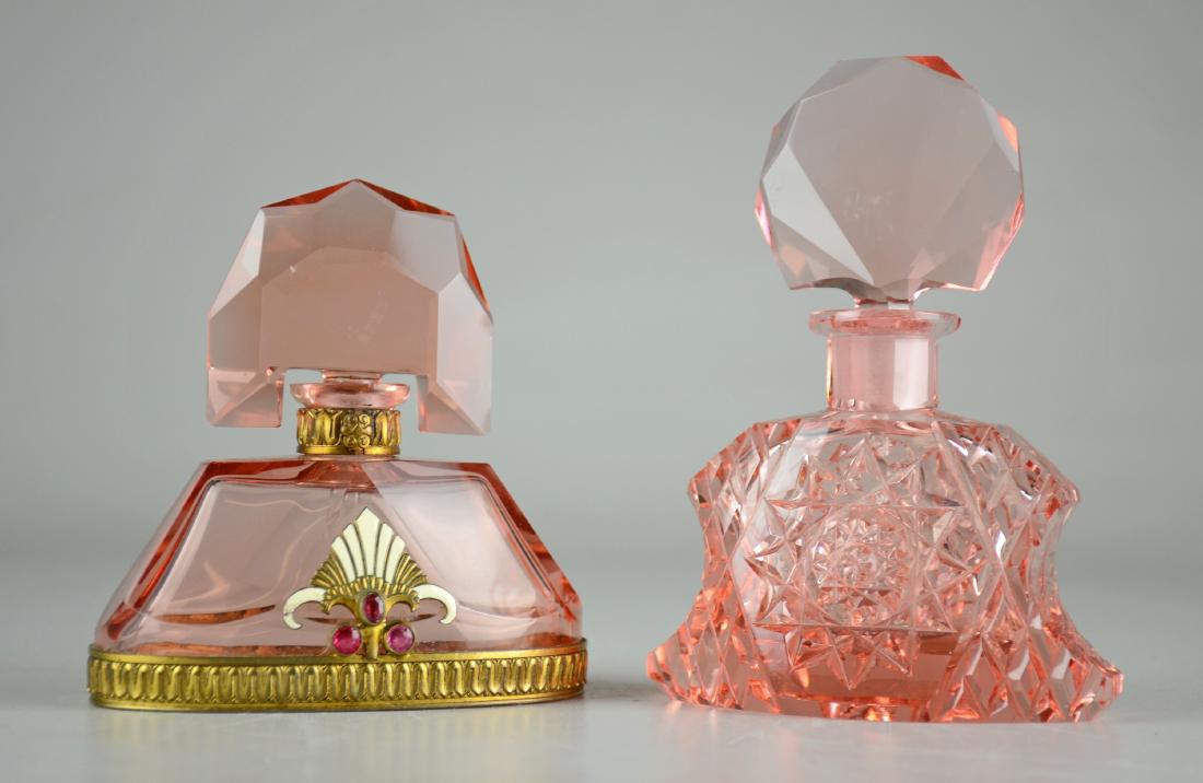 (2) Pink Glass Perfume Bottles (1 of 1)