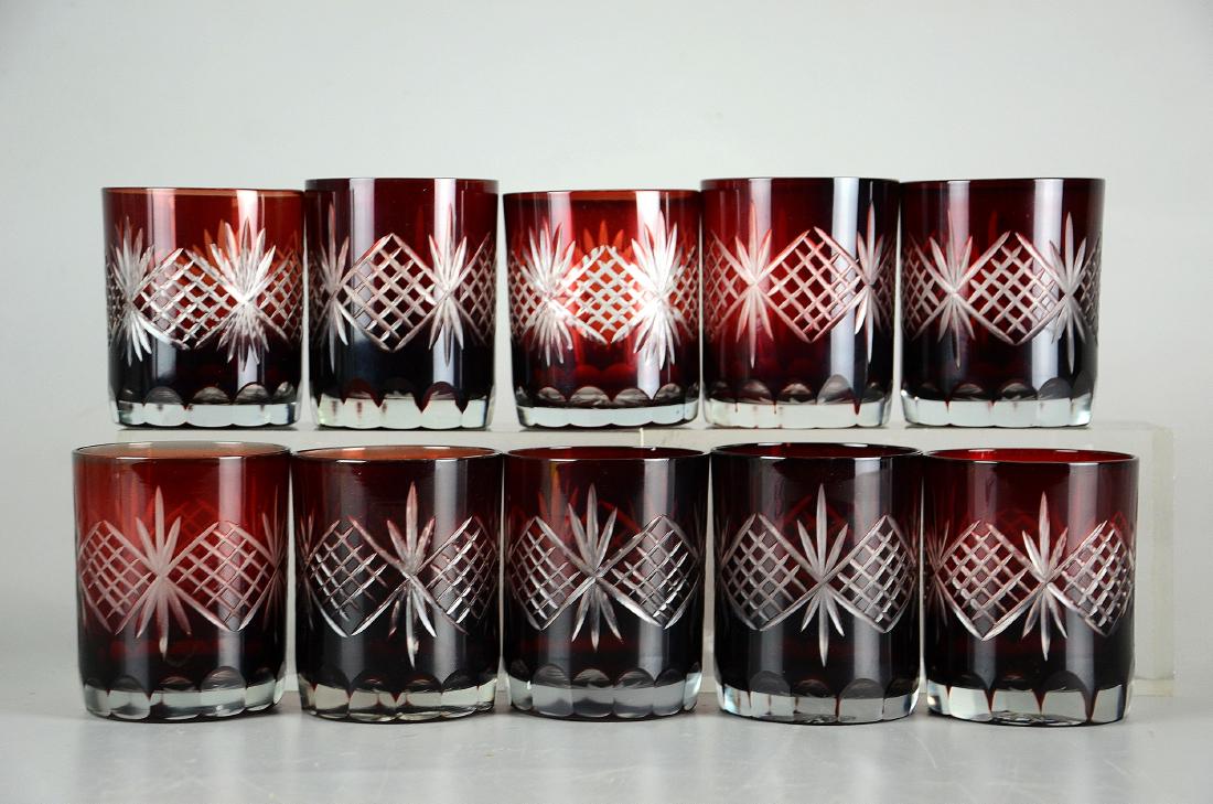 (10) Ruby Cut to Clear Tumblers (1 of 4)