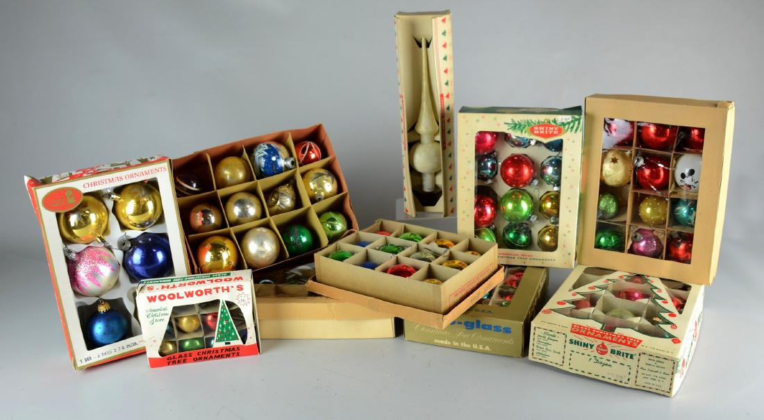 (9) Boxes of Vintage Christmas Ornaments