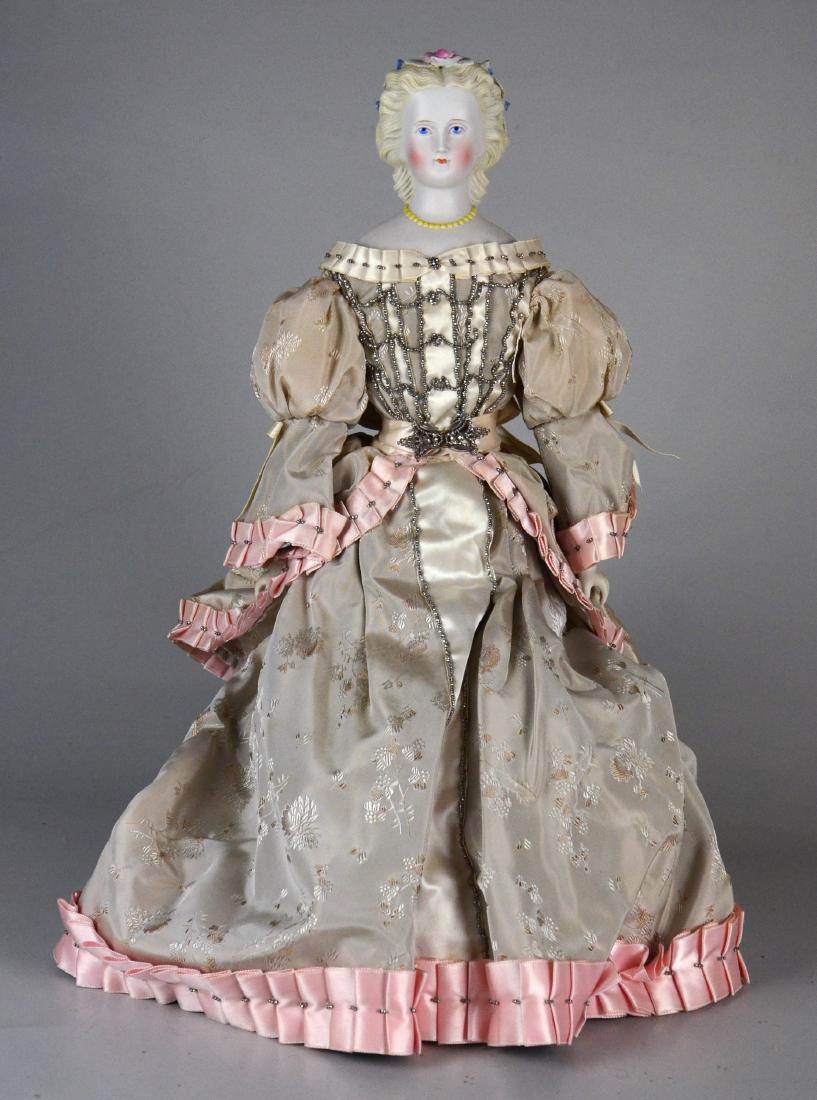 21" Parian Shoulder Head Doll with Applied Flowers (1 of 1)