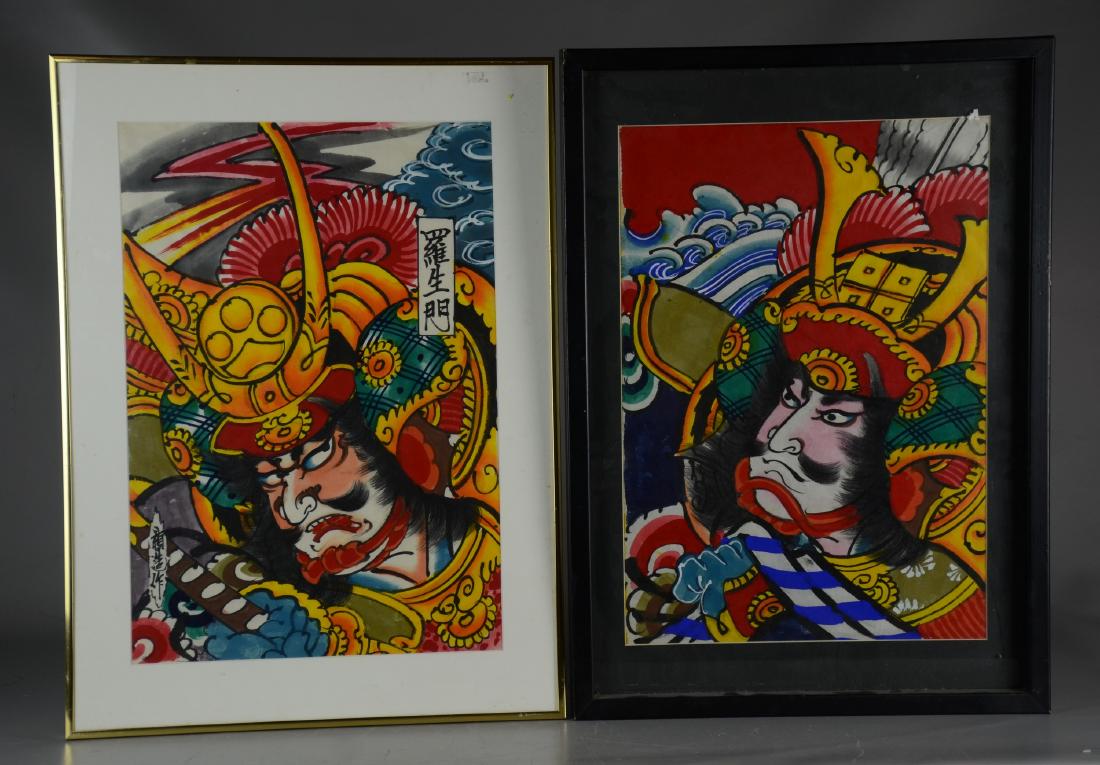 (2) Asian Watercolors of Warriors (1 of 1)