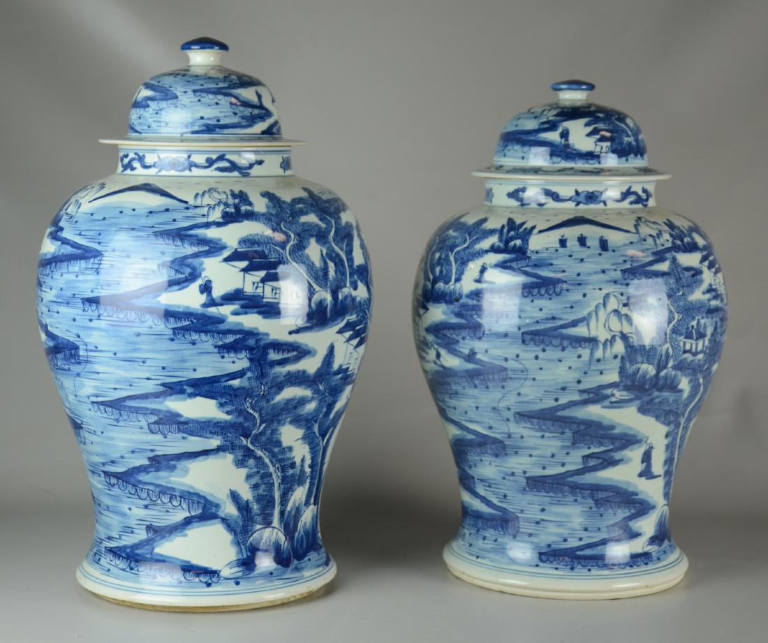 Pr Chinese Blue & White Jars (1 of 1)