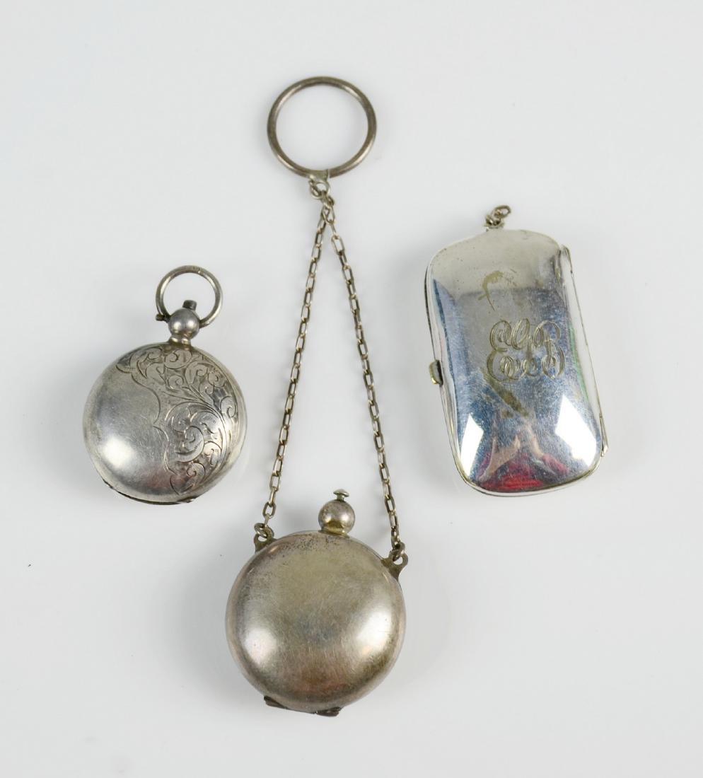 Lot of 2 sterling, 1 German silver coin holders (1 of 1)