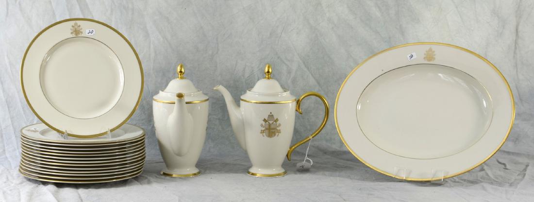 Shelf #16 - (17) pcs Lenox John Paul II dinnerware (1 of 2)
