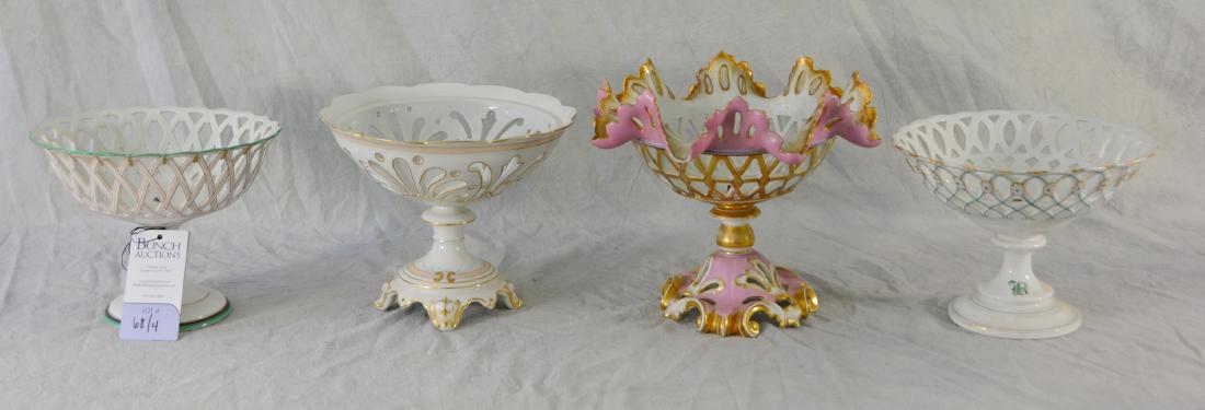 Shelf #19 - (4) Old Paris Porcelain Compotes (1 of 1)