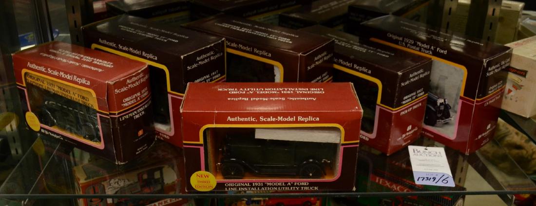 Shelf #69 - (6) Yorkshire Company Old Ford Model Trucks (1 of 1)