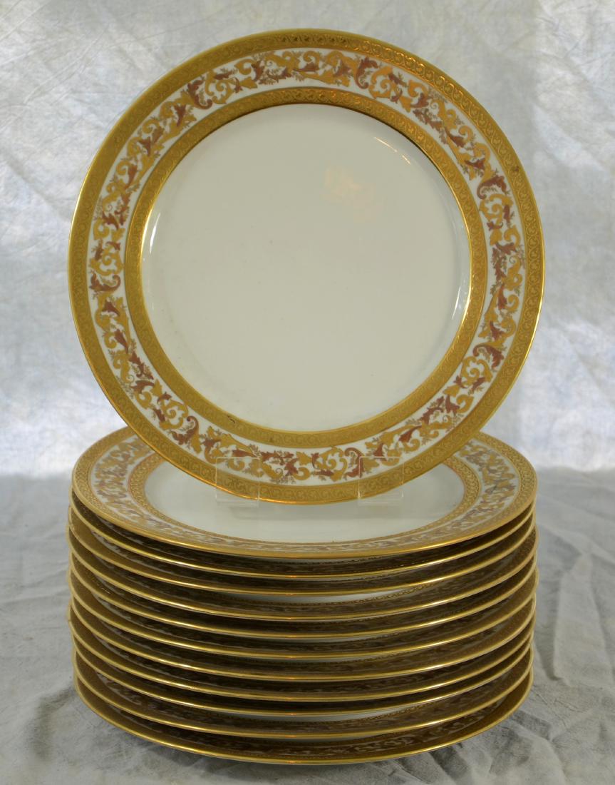(12) Limoges gilt decorated service plates (1 of 2)