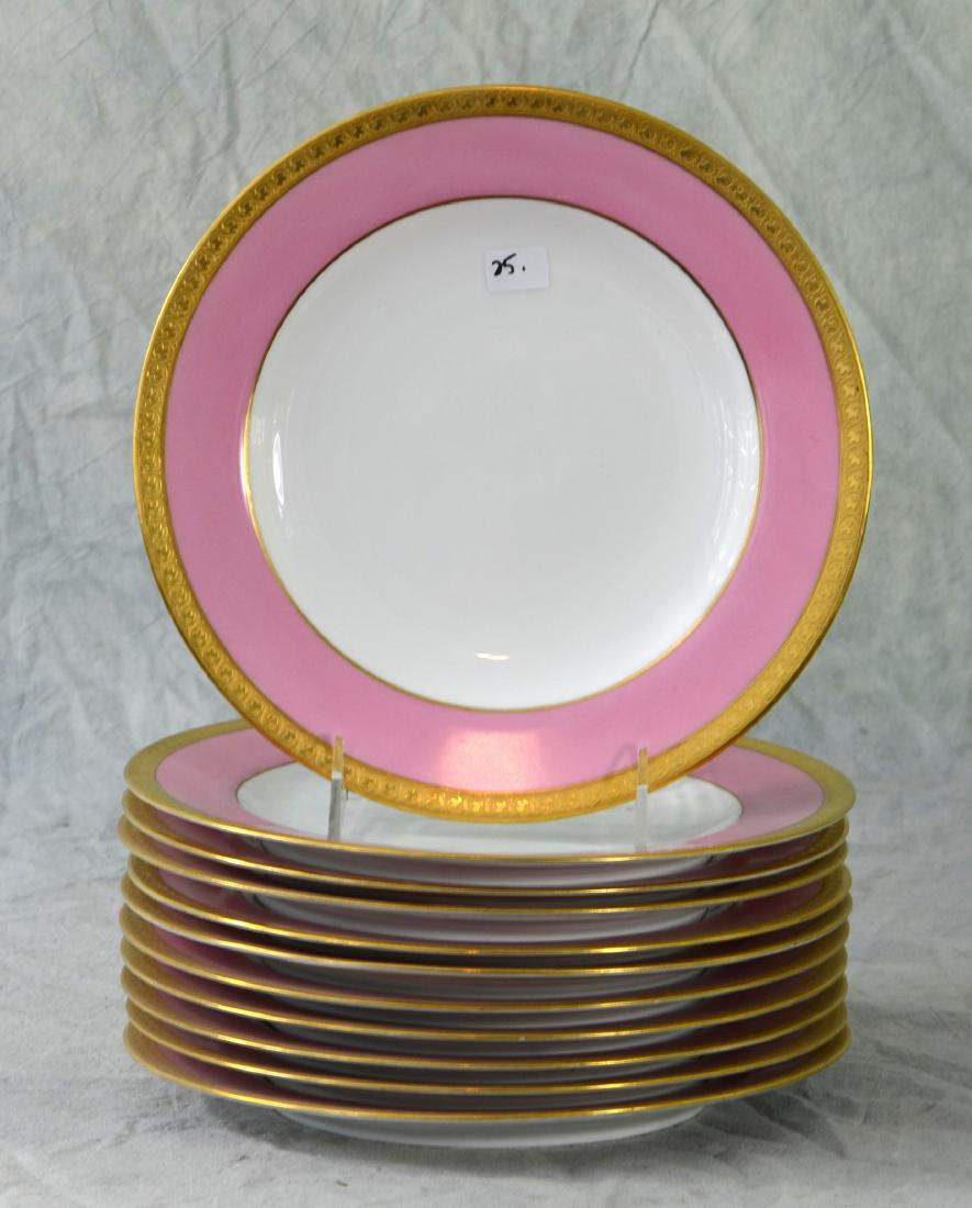 (11) Spode Copeland's pink dinner plates (1 of 2)