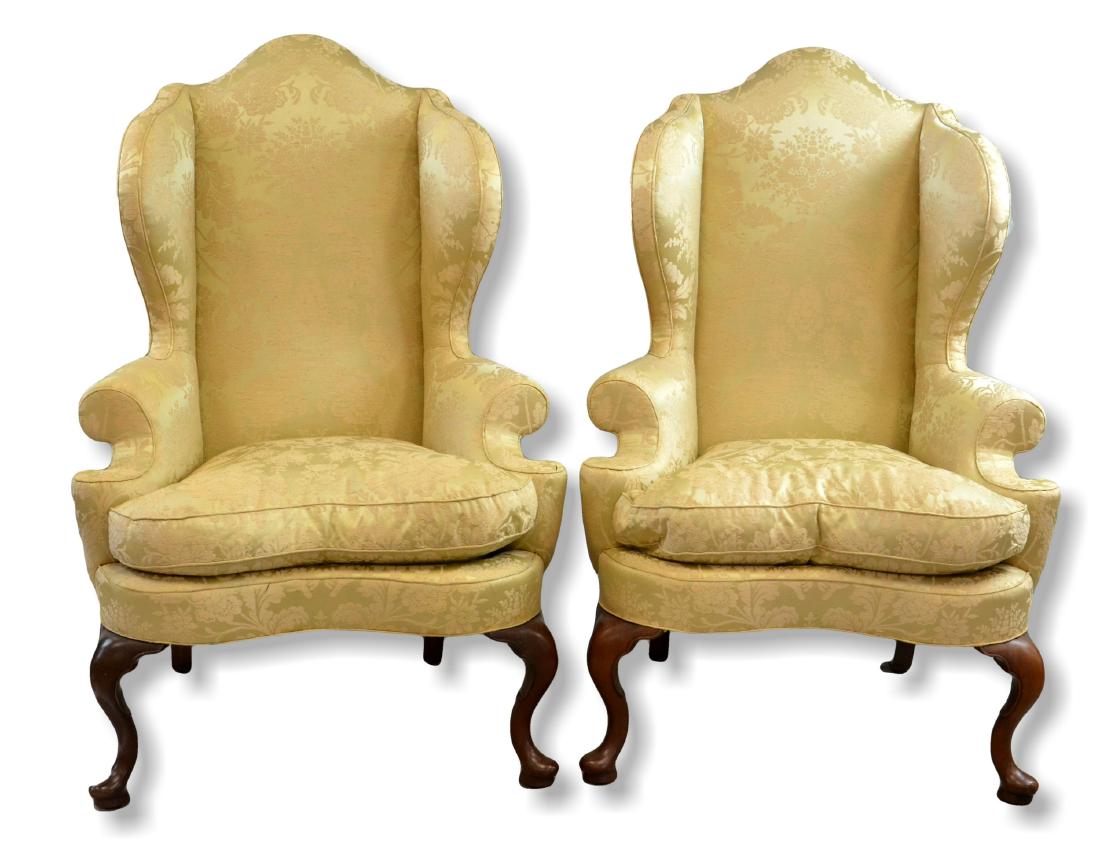 Pr Kittinger Queen Anne Style Wing Chairs (1 of 9)