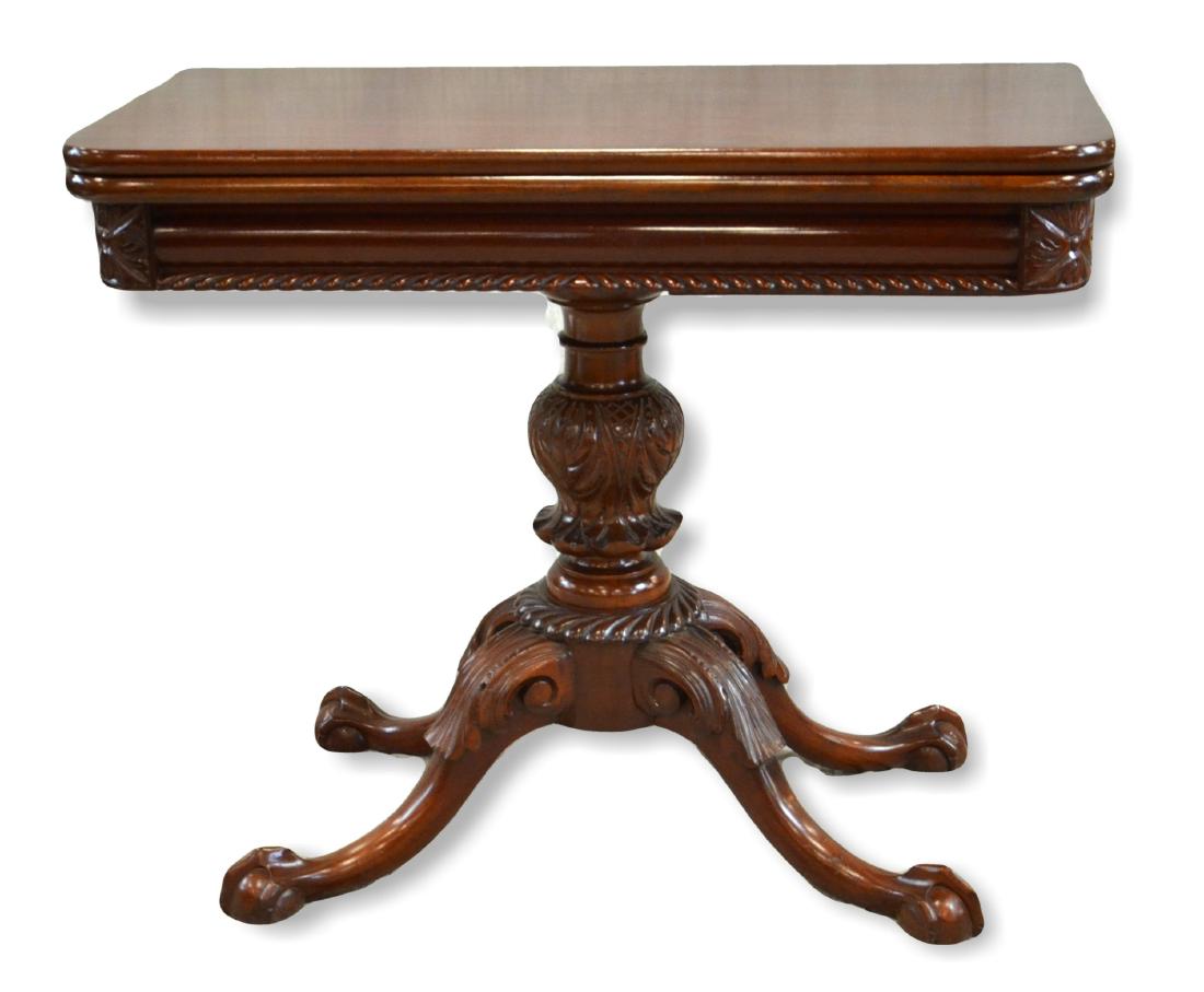 Carved Mahogany Federal Style Game Table (1 of 1)