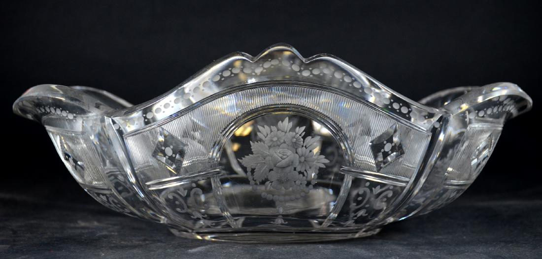 Engraved crystal oval center bowl (1 of 2)