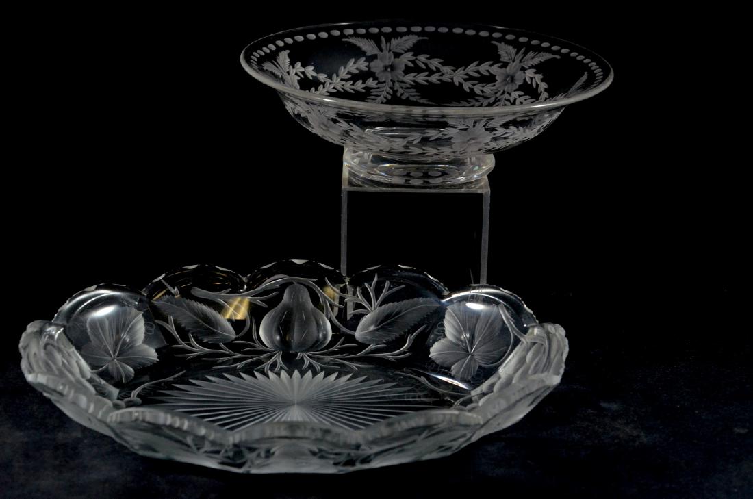 Engraved Mt Washington Grape and Pears oval bowl (1 of 4)