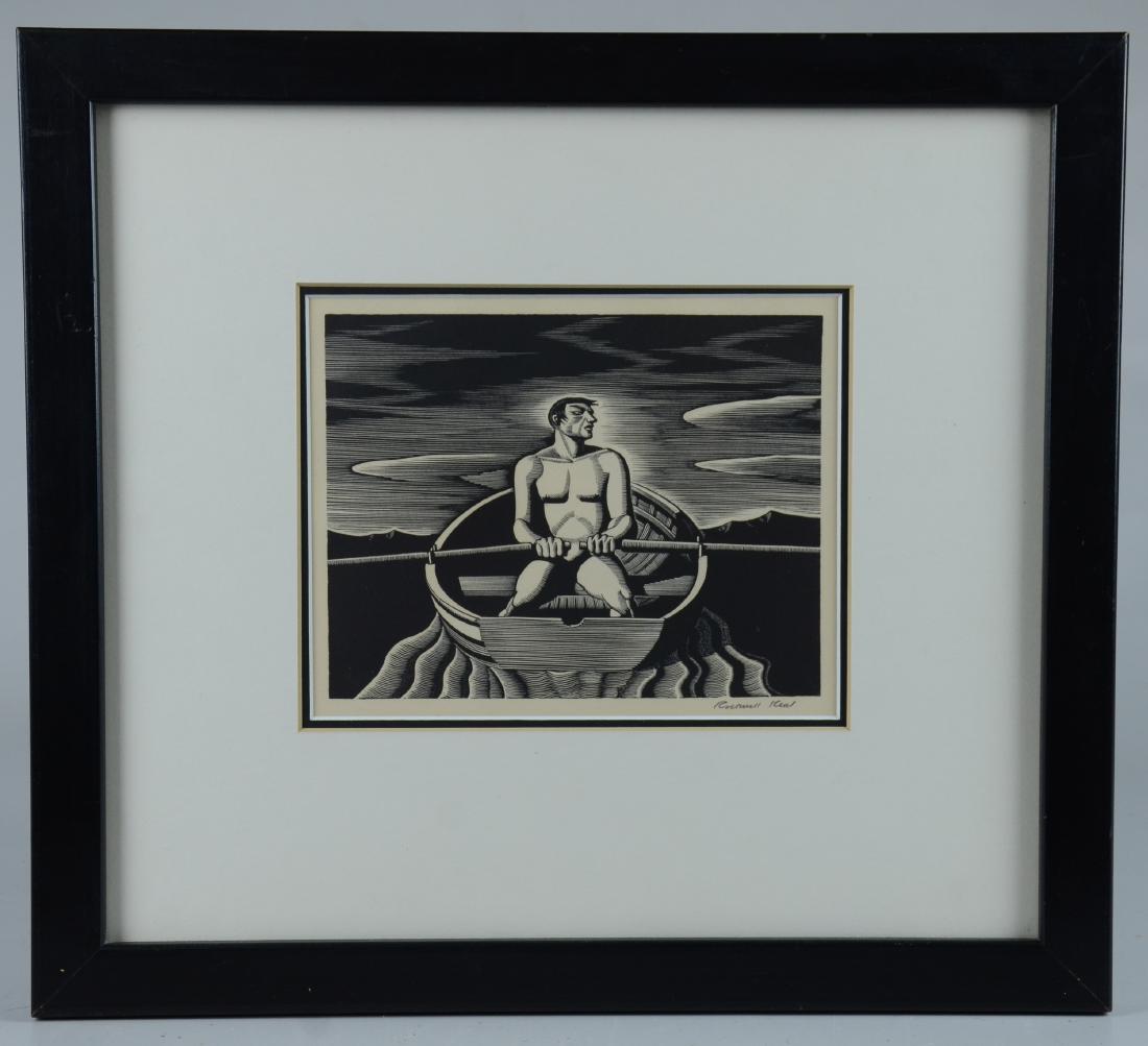 Rockwell Kent Woodcut Print, "Oarsman" (1 of 4)