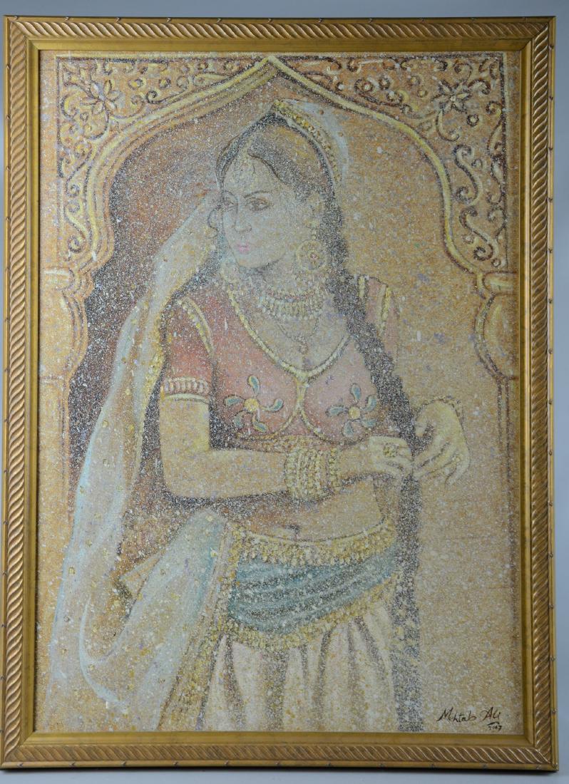 Mehtab Ali Orientalist Painting, "Woman in Red" (1 of 2)