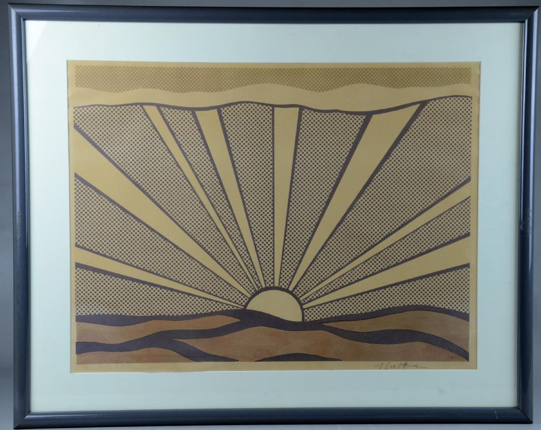 Roy Lichtenstein Lithograph, "Sunrise" (1 of 5)
