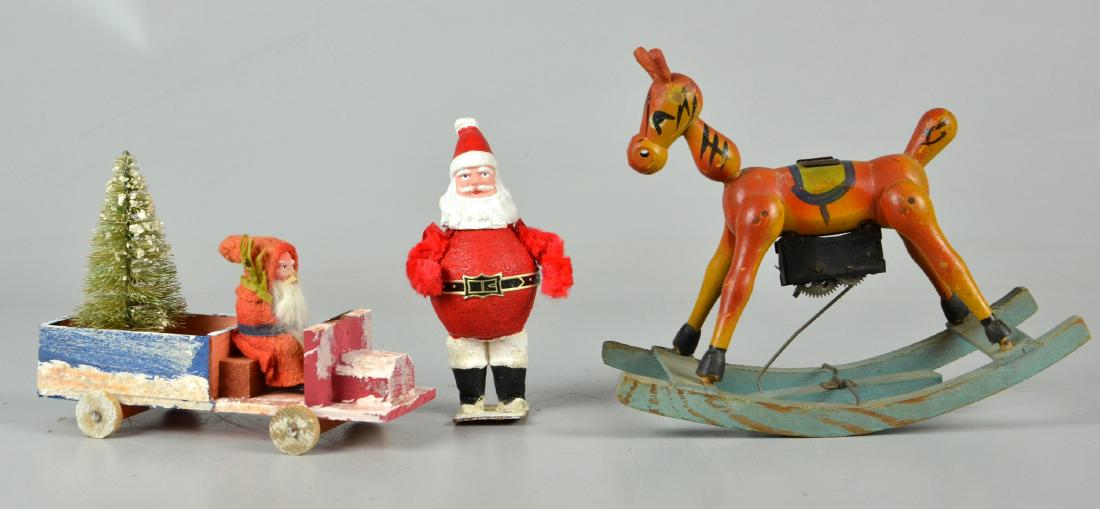 (2) Santa Claus Figures, Rocking Mechanical Horse (1 of 3)