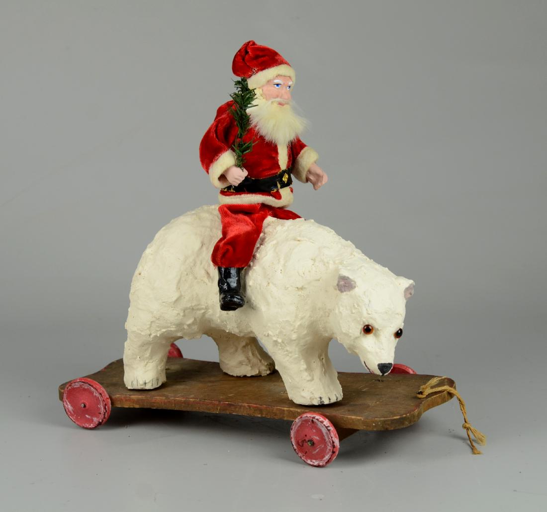 Santa Claus on Polar Bear Pull Toy (1 of 1)