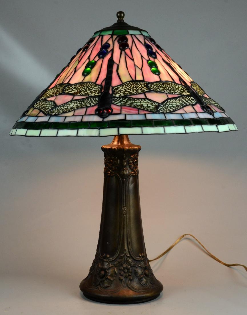 Tiffany style leaded glass table lamp (1 of 3)