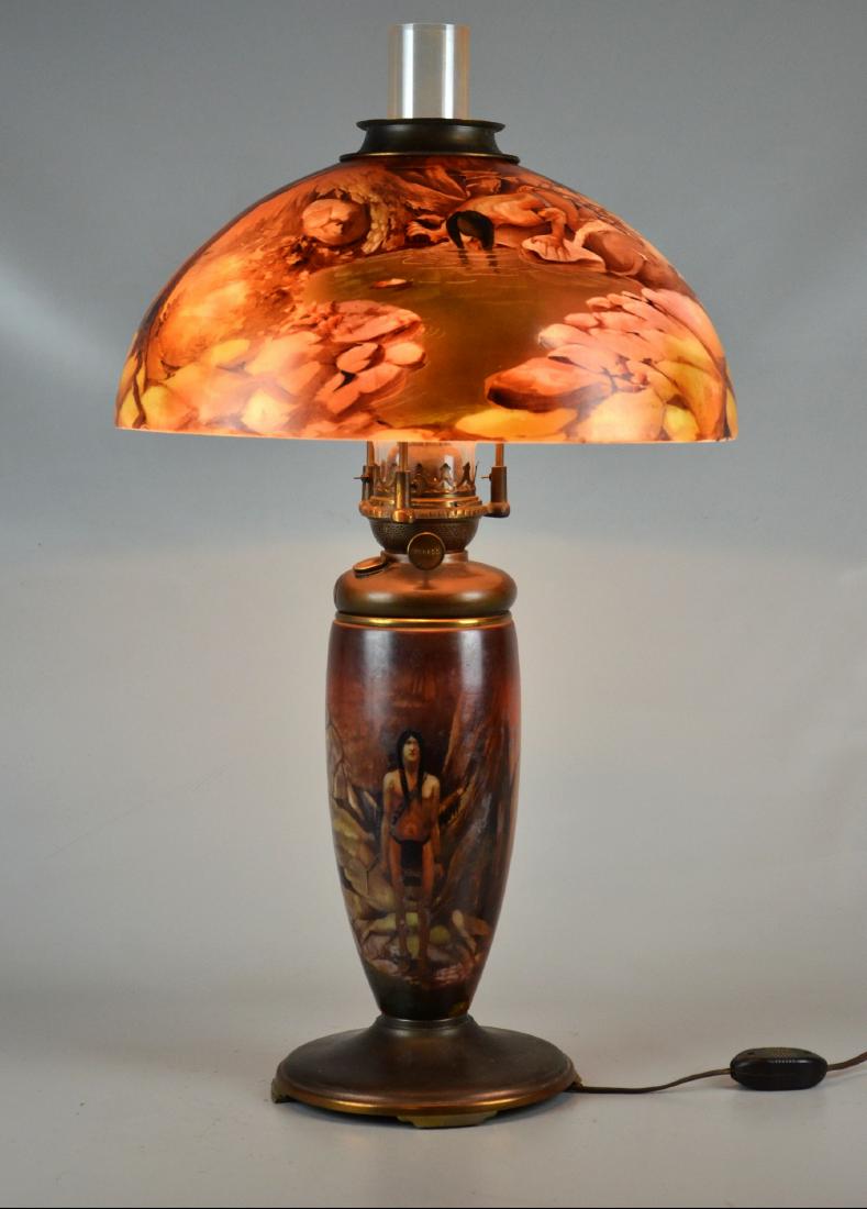 Pittsburgh obverse painted Native American themed oil (1 of 3)