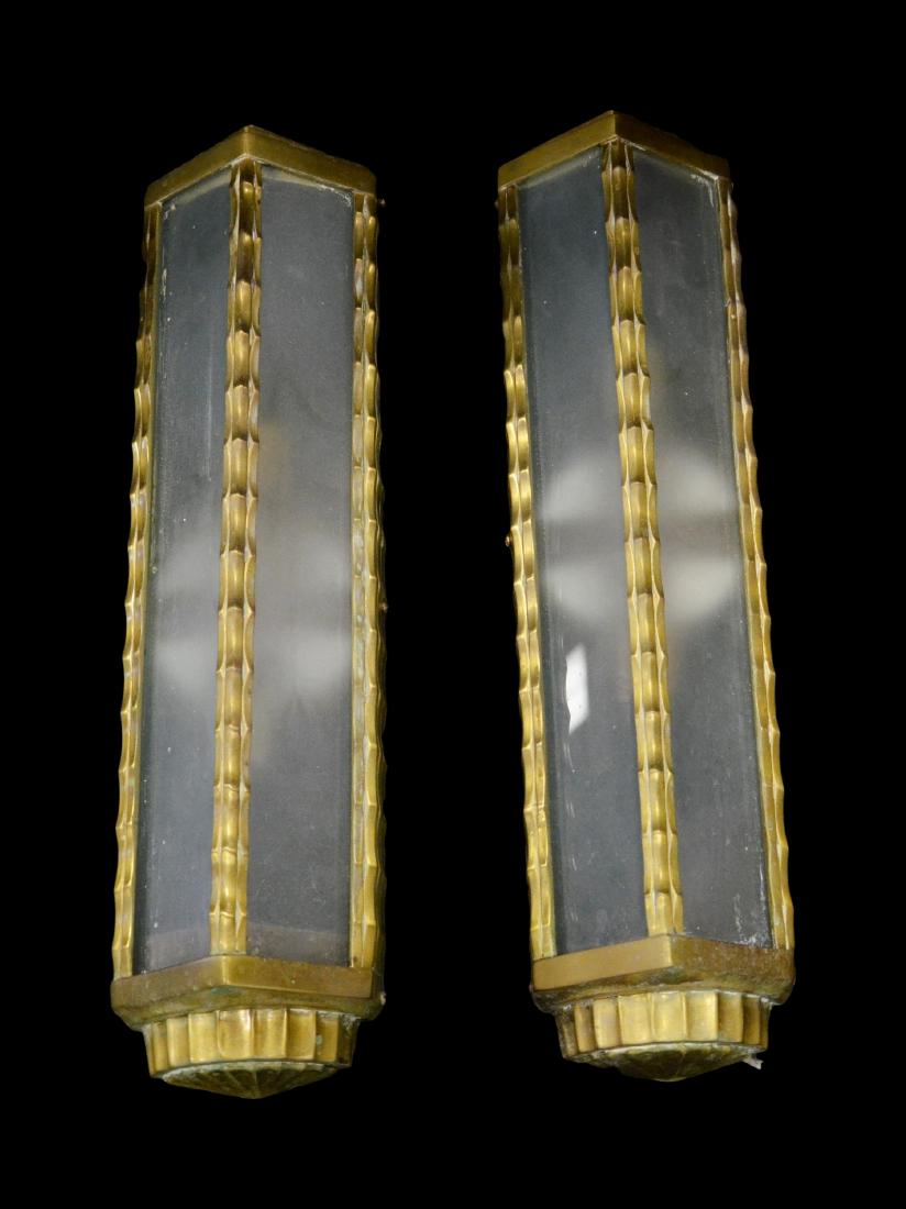 pair long brass sconces, 13"h x 10"w (1 of 4)