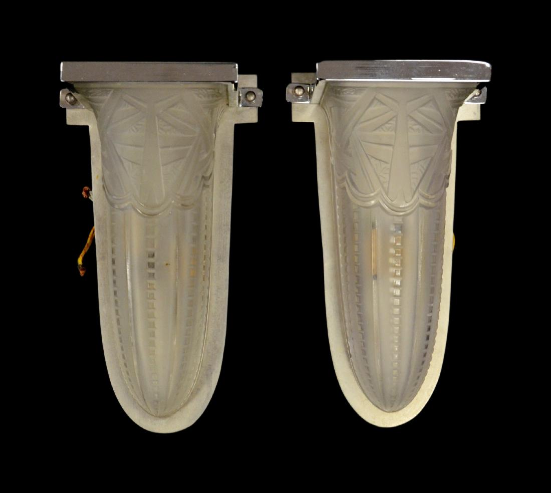 Pair art deco sconces, 12-1/2"h x 6-1/2"w (1 of 5)