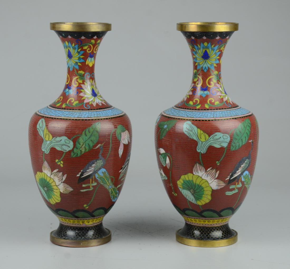 Pr Chinese Cloisonne Vases (1 of 7)