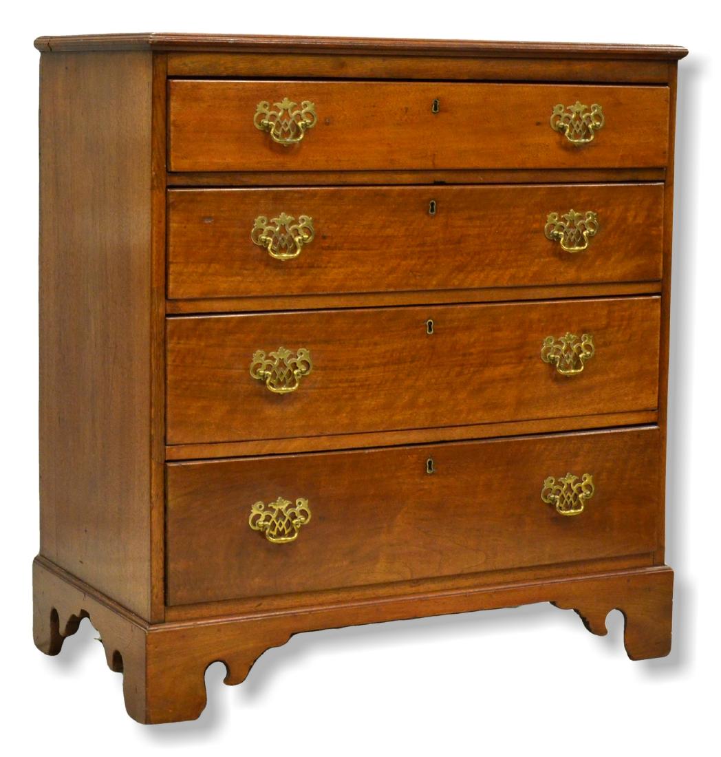 Mahogany American 4 drawer Chippendale bureau, 4 (1 of 2)