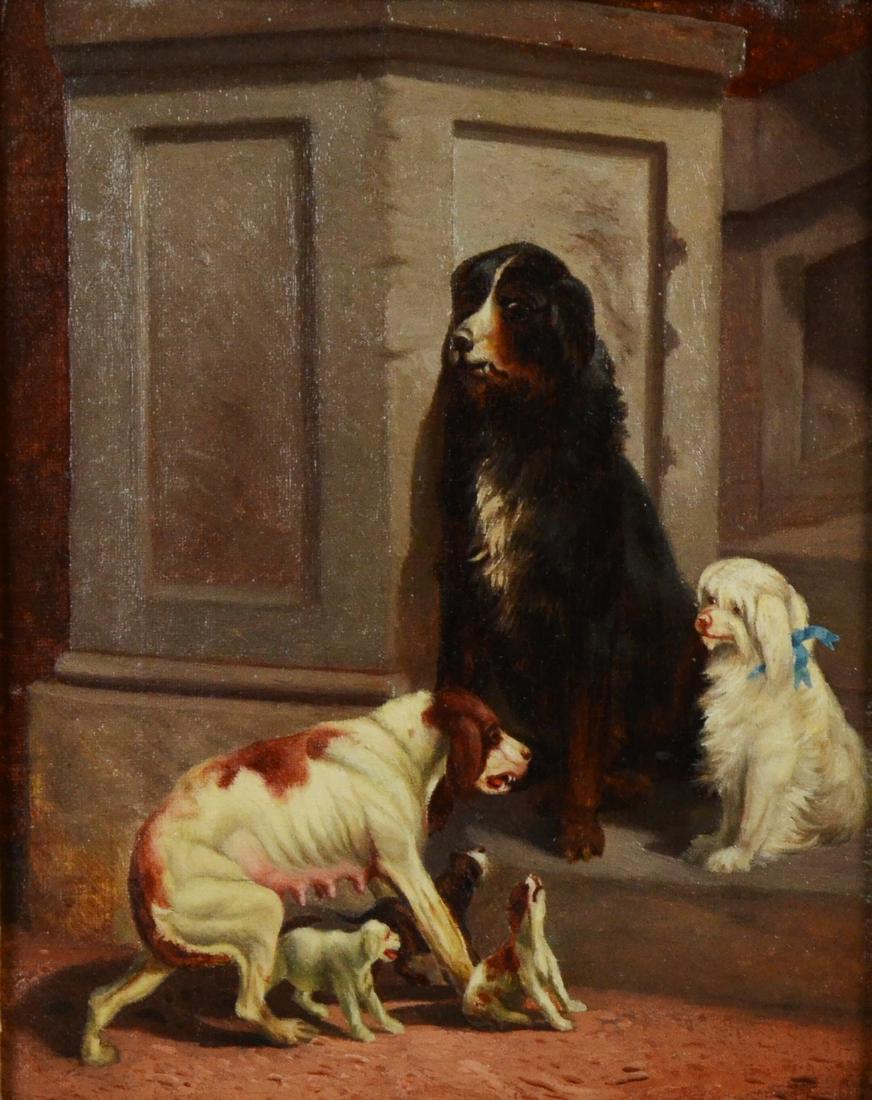 19th C Painting of Dogs (1 of 3)