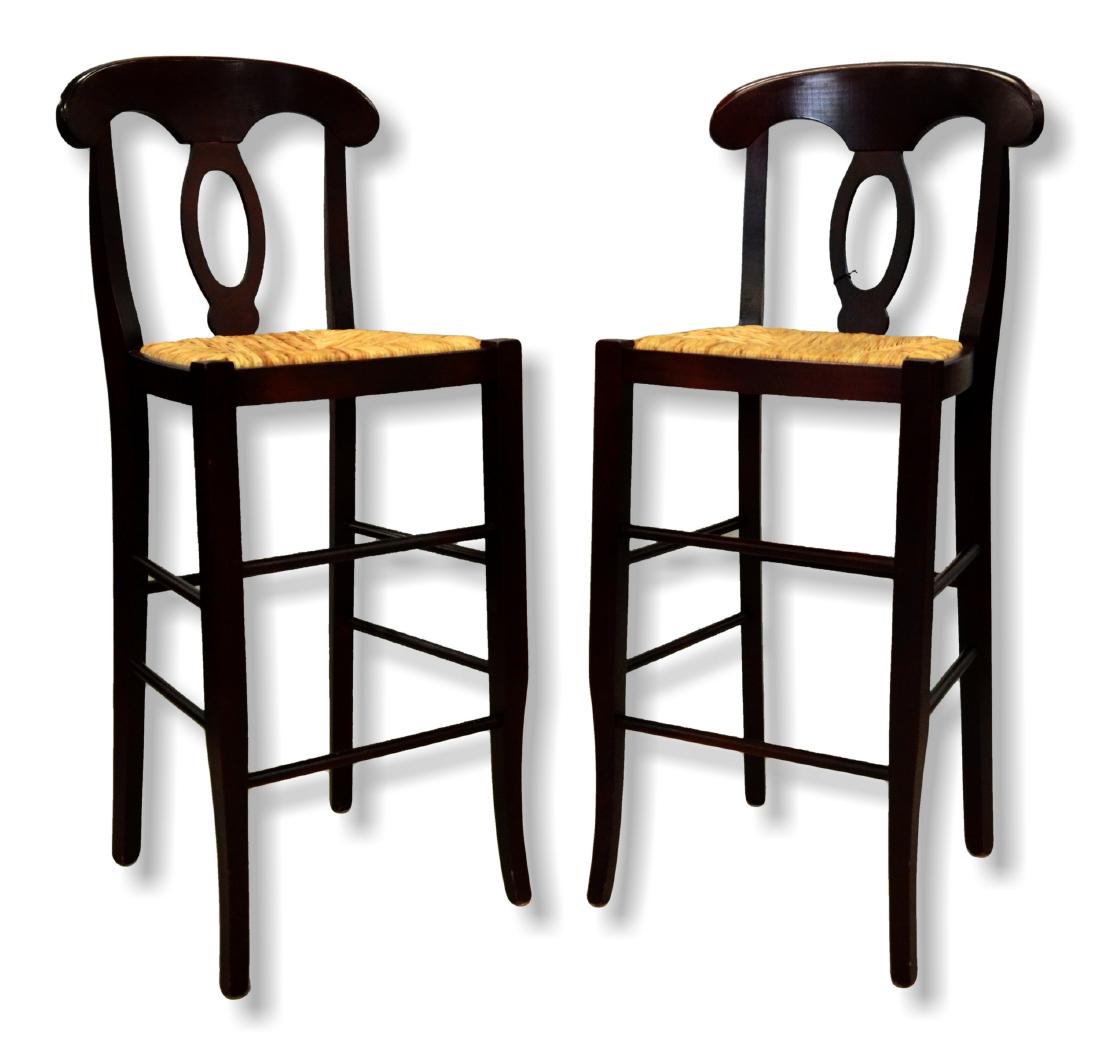 Pair mahogany finish bar stools (1 of 1)